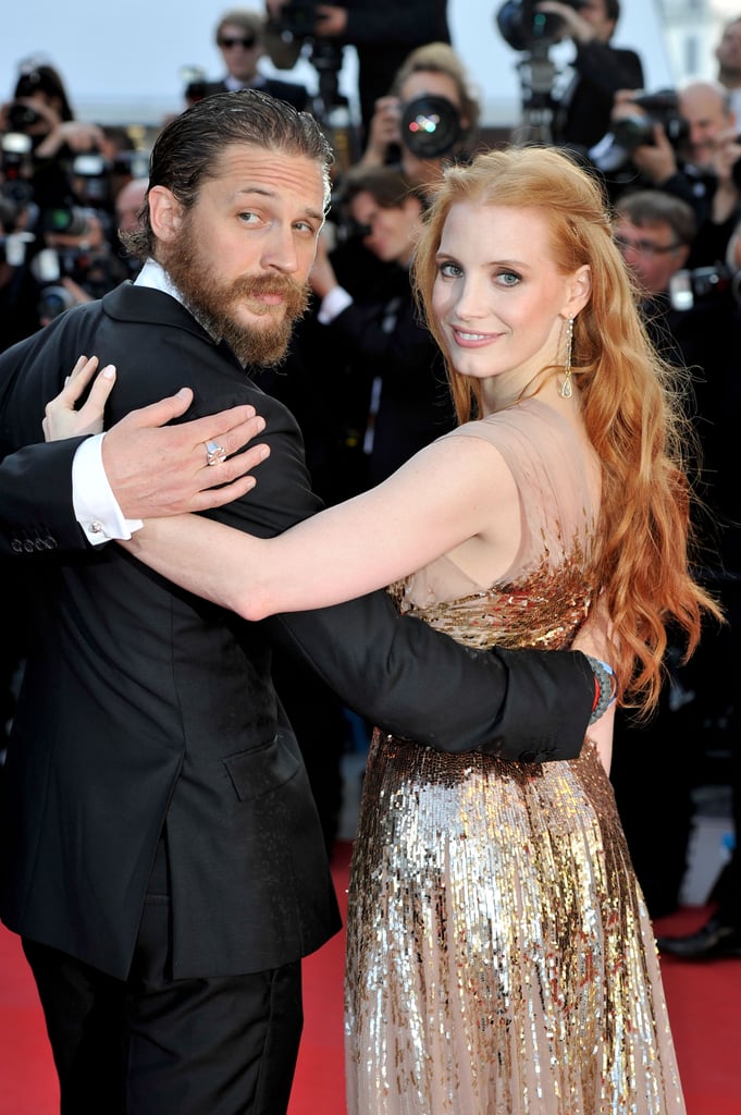 With Jessica Chastain at the Lawless premiere in Cannes in 2012.