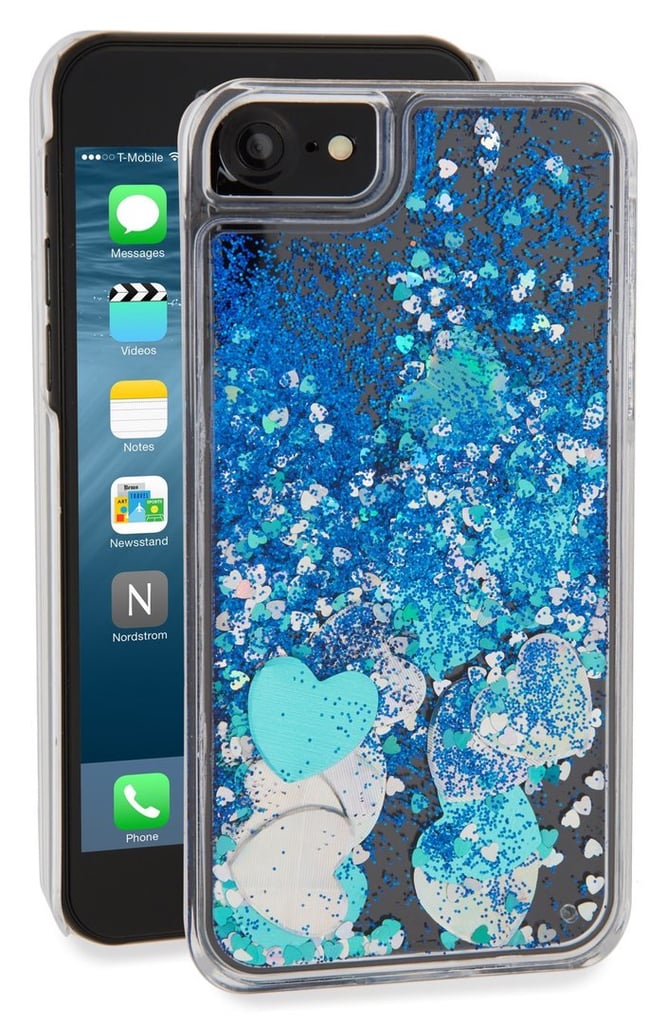 Skinny Dip Blue Glitter Heart iPhone 7 Case (18, originally 30