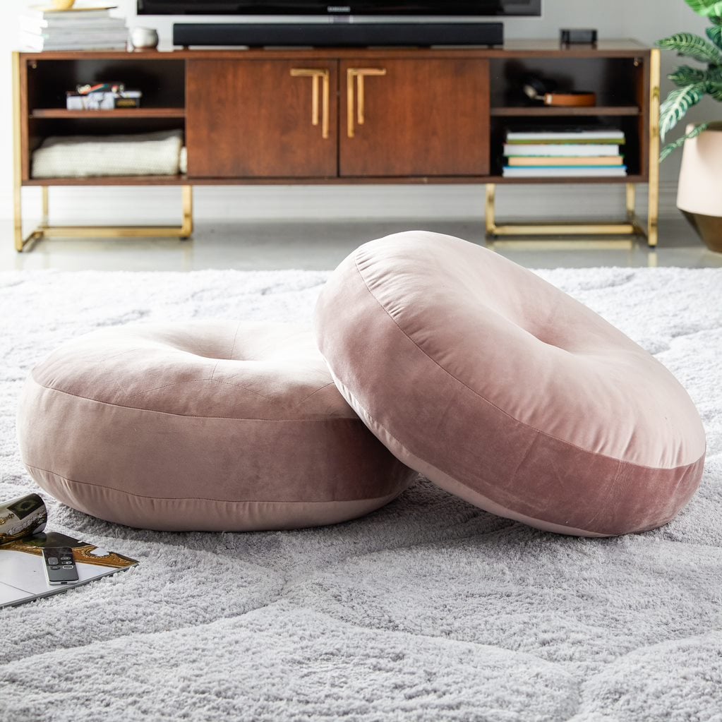 MoDRN Glam Circular Mauve Floor Pillow