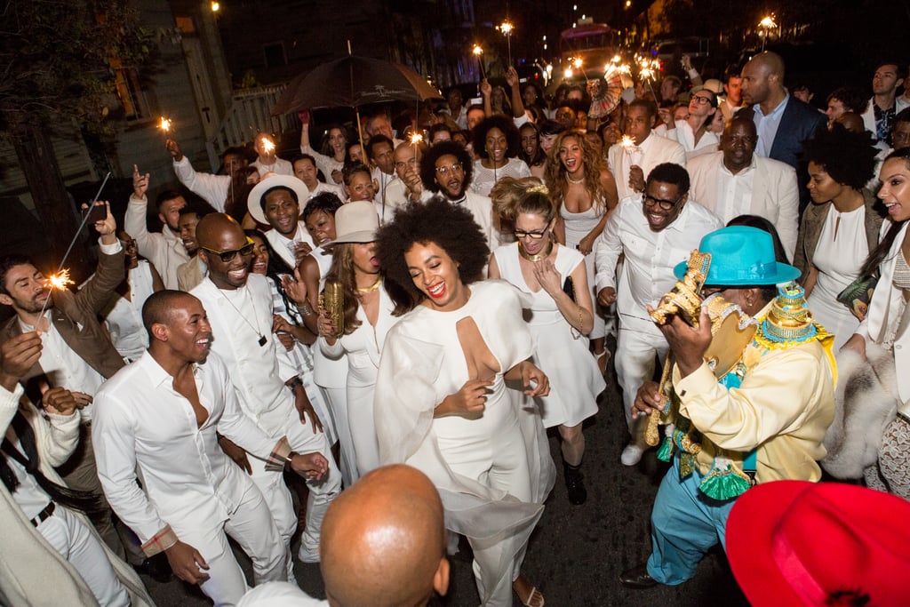 The bride partied the night away with a smile on her face and even took a moment to share a dance with her son (in another outfit):
Solange and Julez NO FLEX ZONE from Charlotte Hornsby on Vimeo.