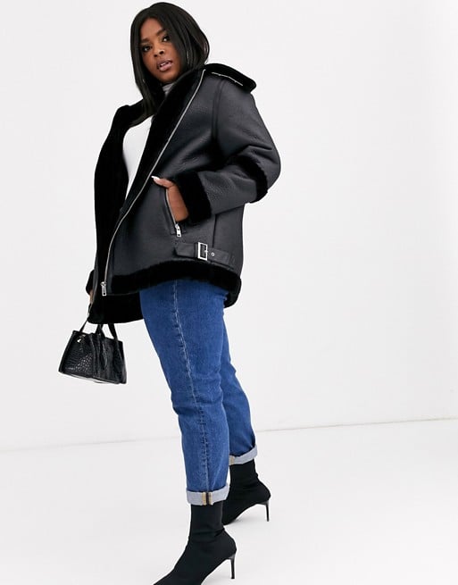 Asos Design Bonded Aviator Coat