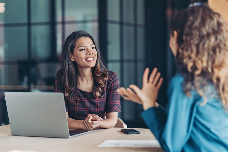 Businesswomen talking in the office