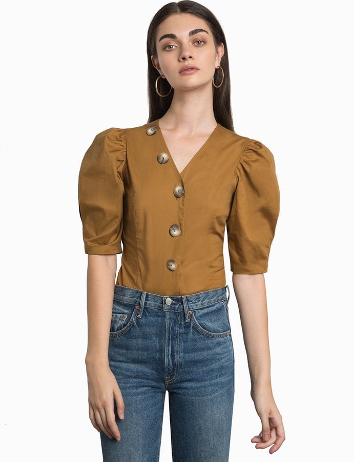 Pixie Market Tartine Button Puffy Sleeve Shirt