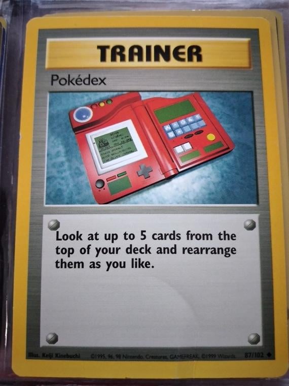 1999 Pokemon Pokedex Trainer Card