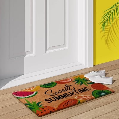 Sun Squad 1'6" x 2'6" 'Sweet Summertime' Fruit Doormat Natural