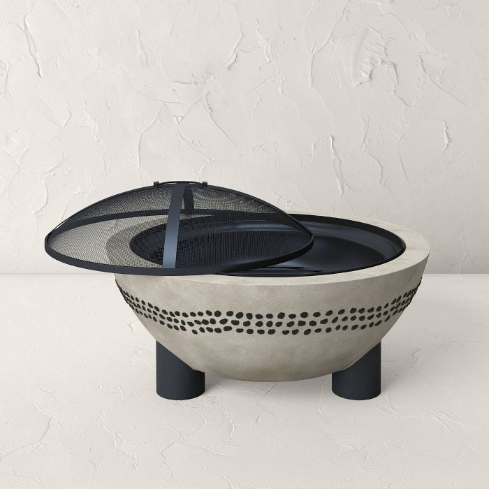 A Fire Pit: Opalhouse x Jungalow Wood Burning Round Outdoor Fire Pit