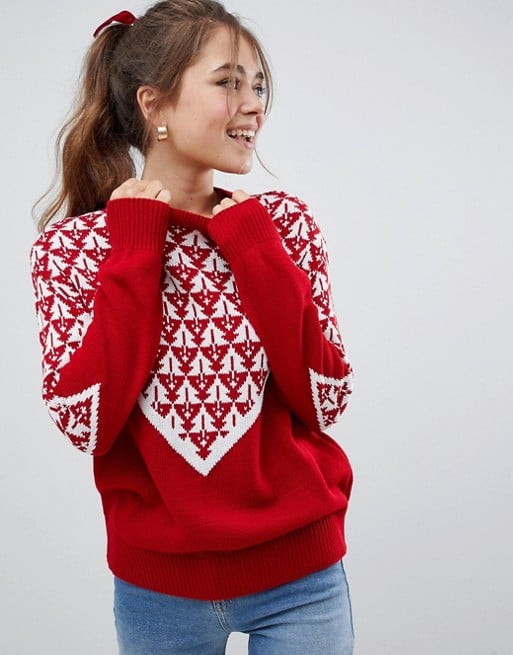 ASOS Design Christmas Tree Knitted Jumper