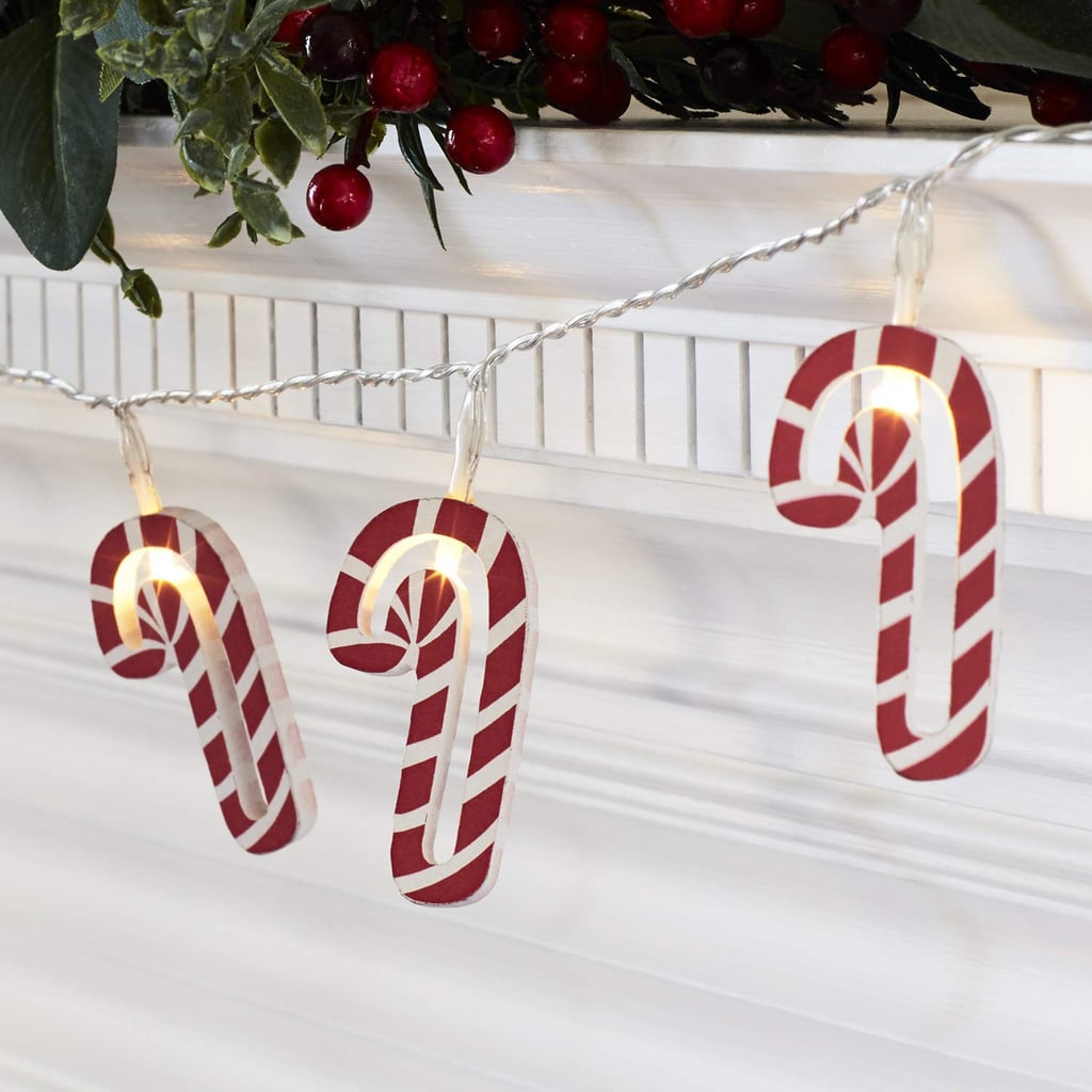 Wooden Candy Cane LED Christmas String Lights