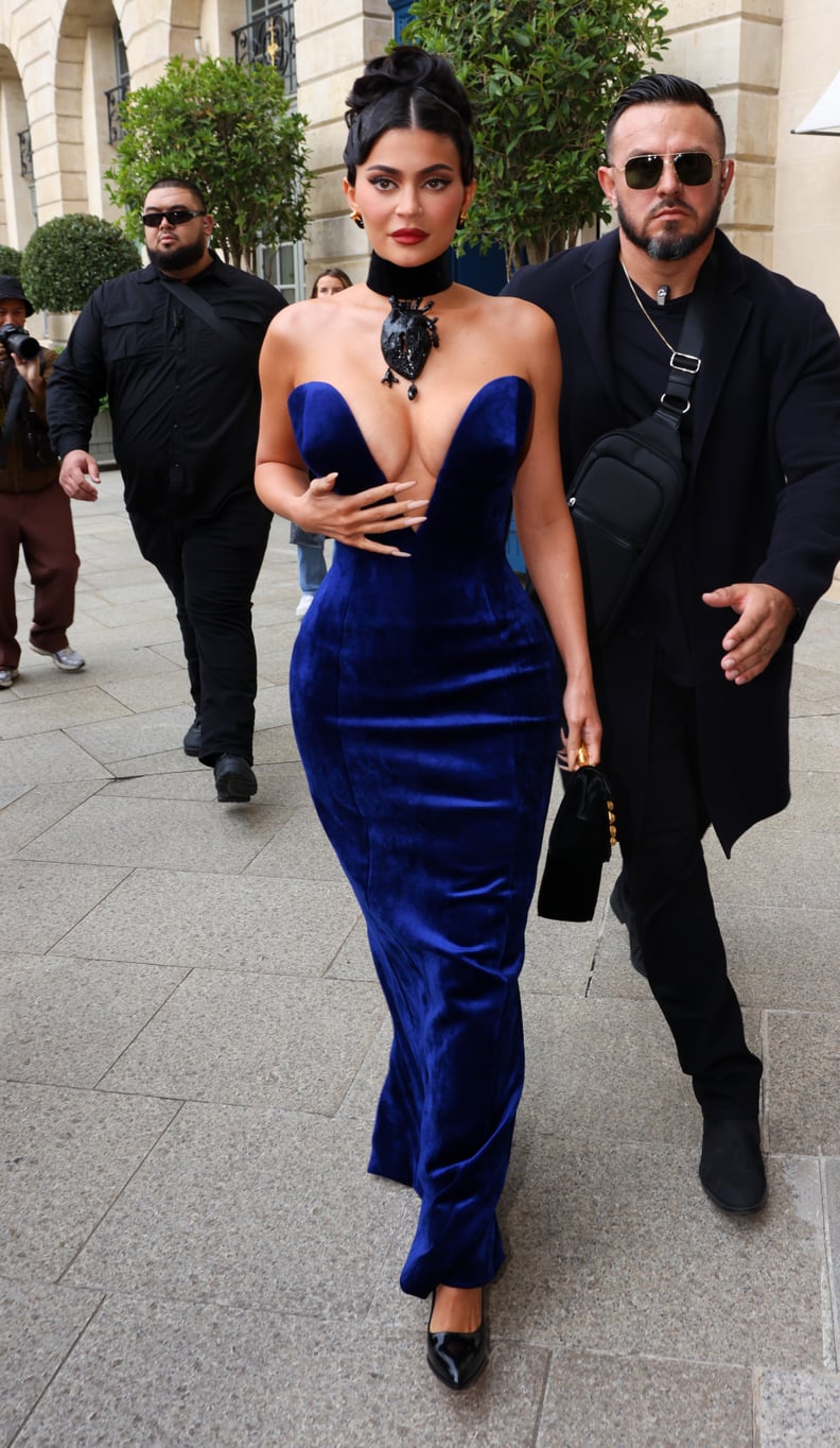 Kylie Jenner Wearing Schiaparelli at Paris Fashion Week