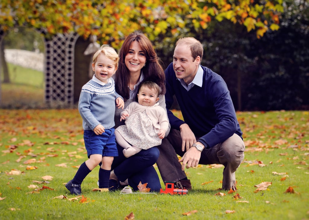 When She Cuddled Up to George and Charlotte in Their Family Portrait in December 2015