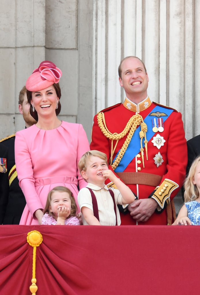 William watched the annual Trooping the Colour parade from the balcony with his family in 2017.