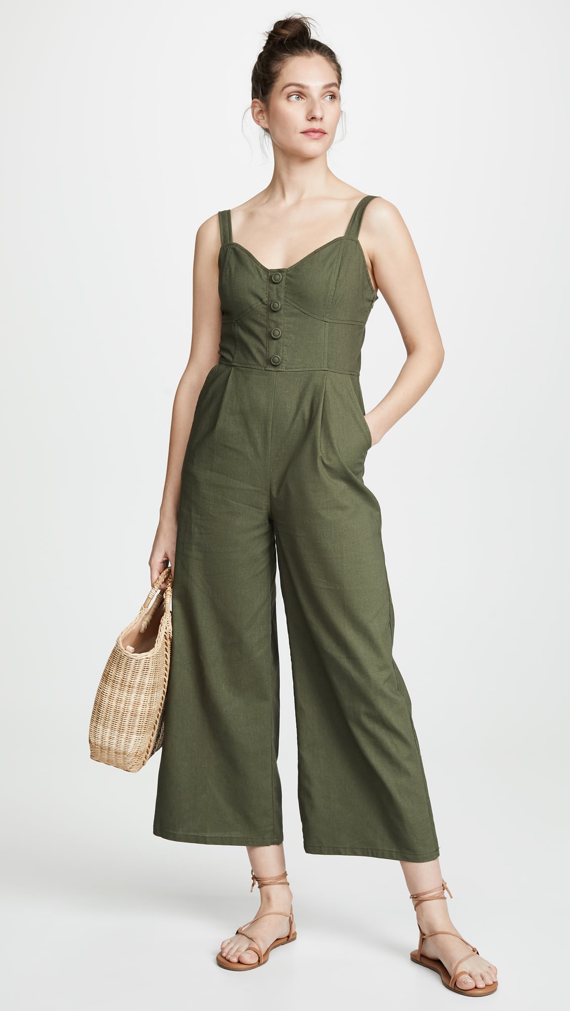 West K Women's Joy Off The Shoulder Wide Leg Jumpsuit - Medium - Hunter  Green : Target