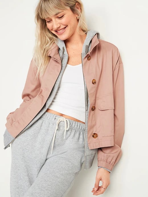 Old Navy Cropped Twill Utility Jacket