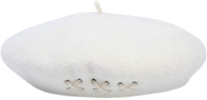 Wool Beret With Eyelets