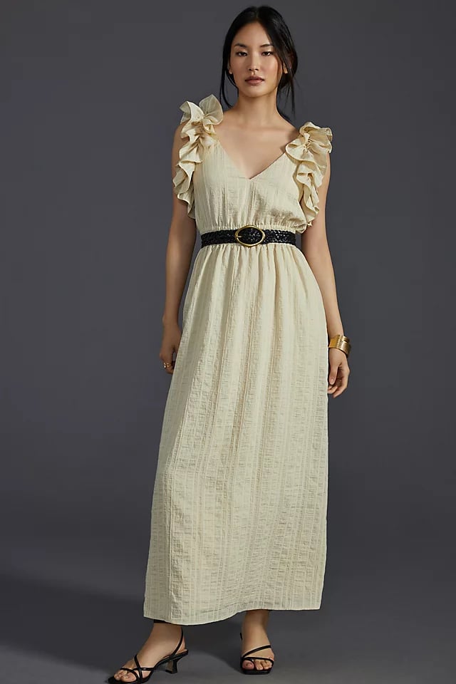 The Minimalistic Maxi: Mare Mare x Anthropologie Flutter-Sleeve Maxi Dress