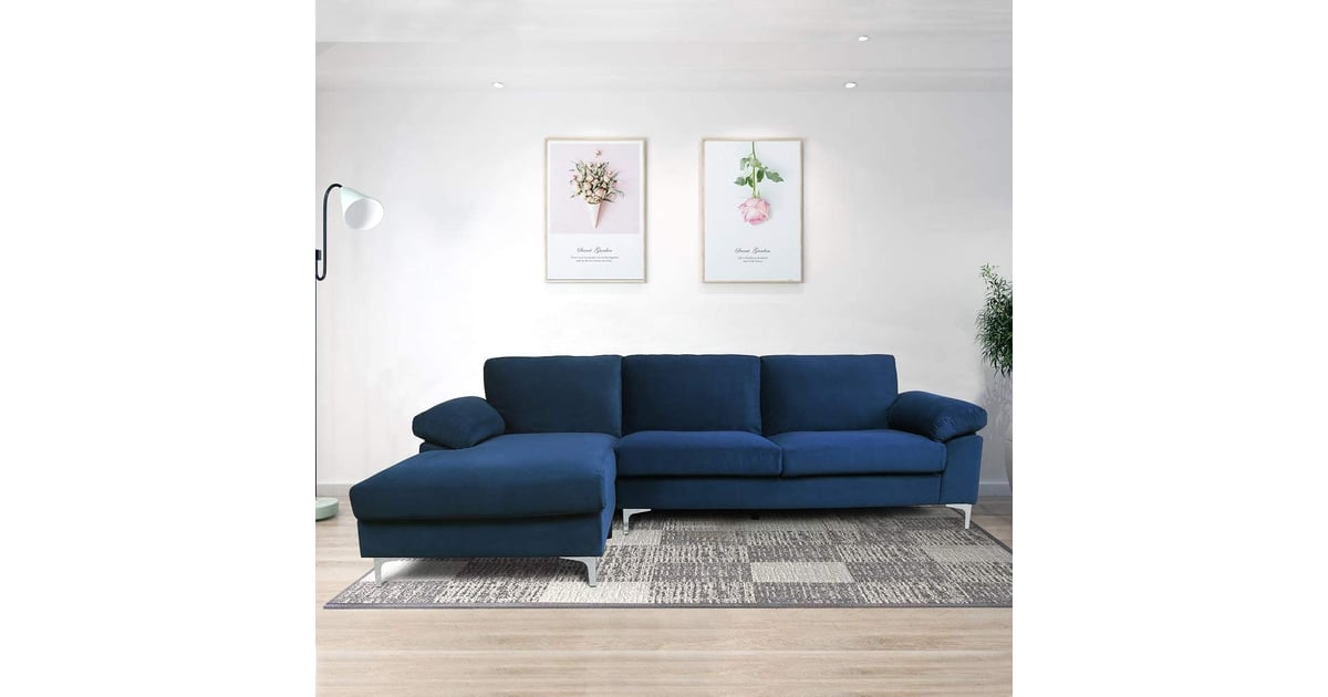 Velvet Fabric Sectional Sofa 