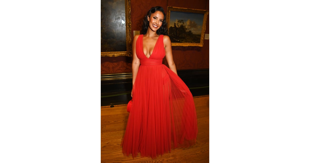 Maya Jama Shows Underwear In Red Dolce And Gabbana Dress Popsugar Fashion Uk Photo 5