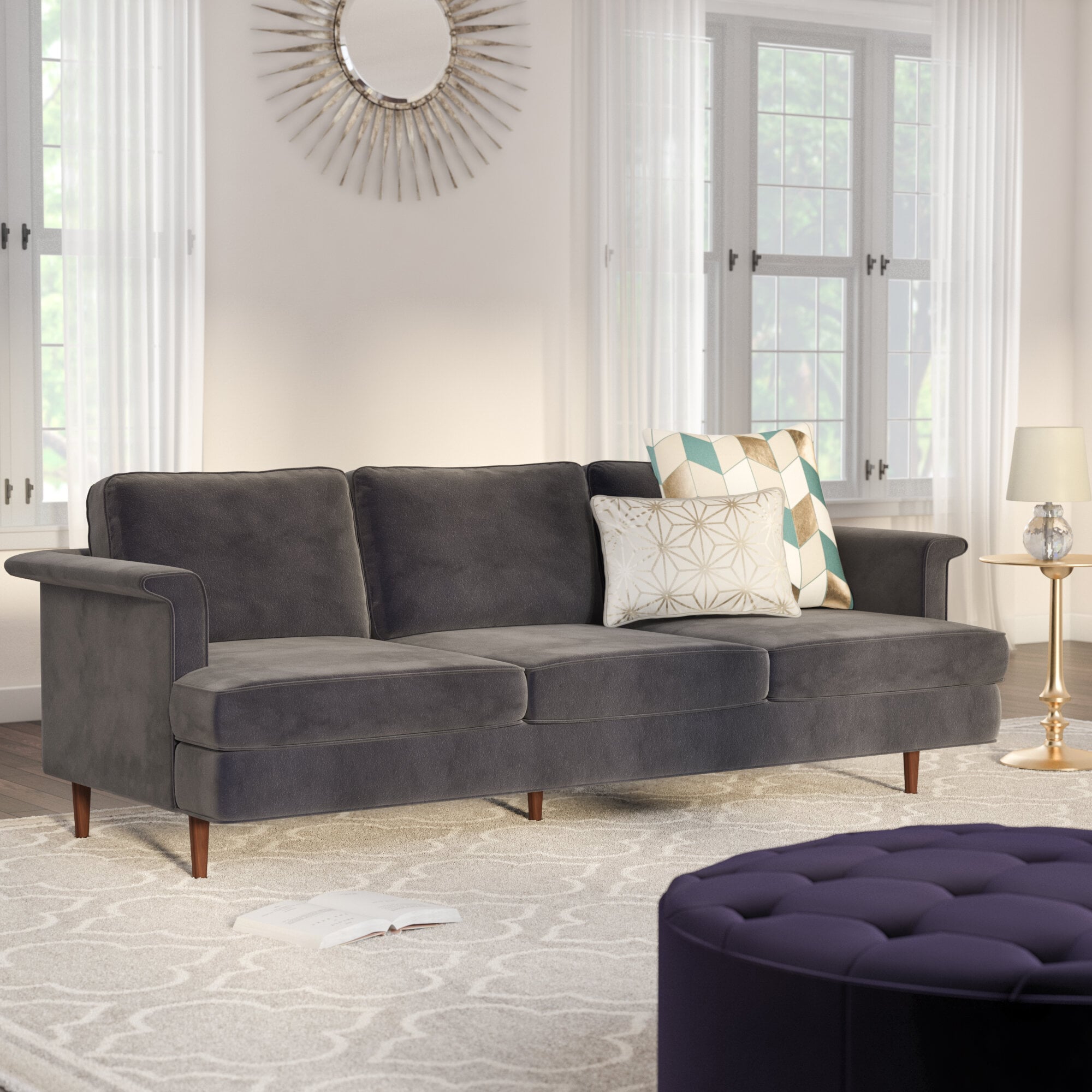 Hillam velvet shop sofa