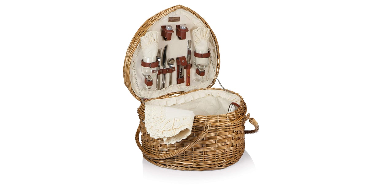 Picnic Time Heart Willow Picnic Basket With Deluxe Service For 2 Cute