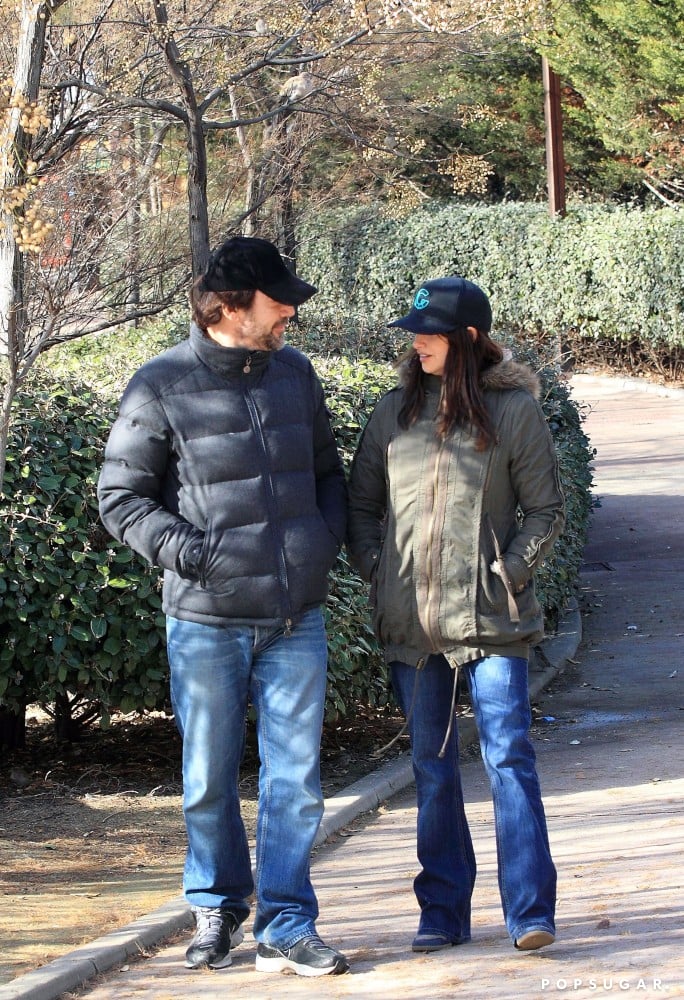 Penélope and Javier chatted during a walk in their hometown of Madrid in January 2013.