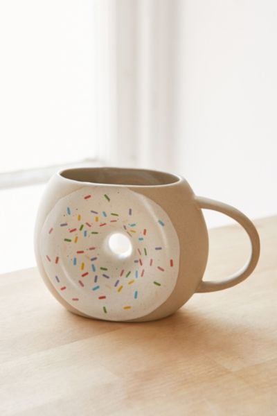 stoneware doughnut mug