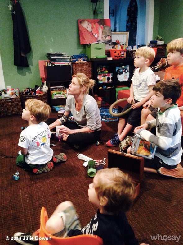 Julie Bowen showed her Skylanders prowess with her boys and their friends as onlookers.
Source: Julie Bowen on WhoSay