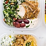 Cauliflower Rice Tabbouleh With Chicken, Baba Ganoush, and Olives