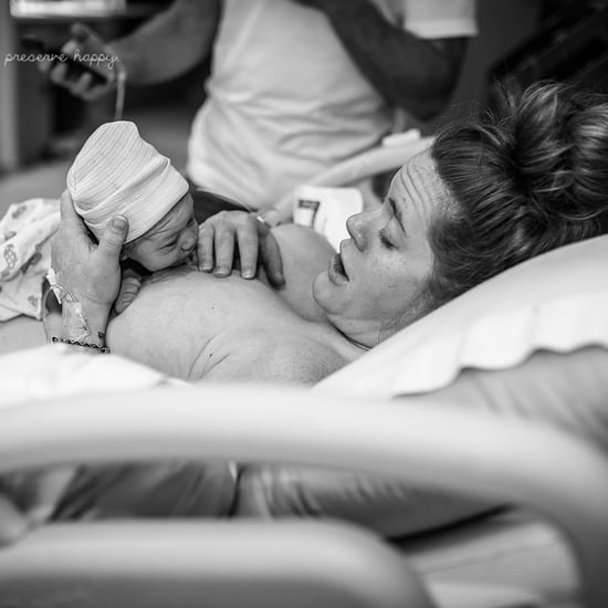 Photos of a Newborn Doing the Breast Crawl