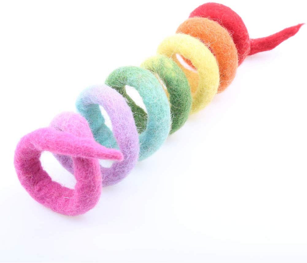 YUYUSO Cat Felt Curled Colourful Coil
