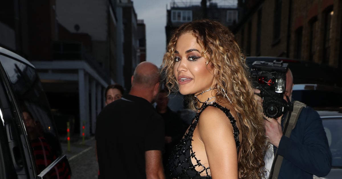 Rita Ora Wears Sheer Fishnet Little Black Dress