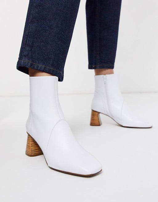 ASOS Depp Ankle Boots With Shaped Stacked Heels