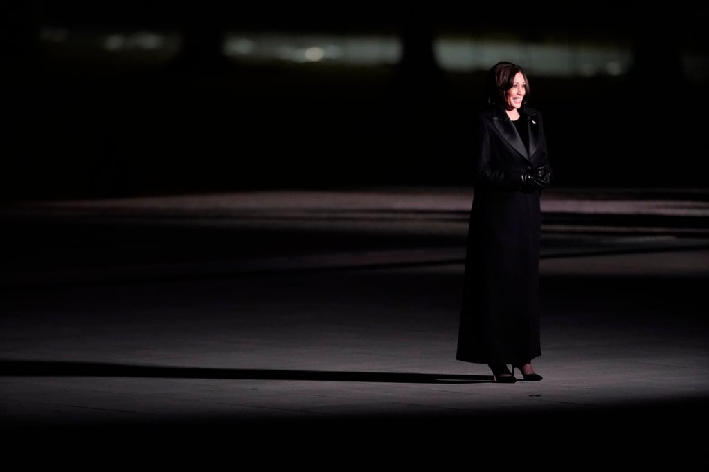 Kamala Harris Wearing Sergio Hudson Tuxedo Coat and Dress