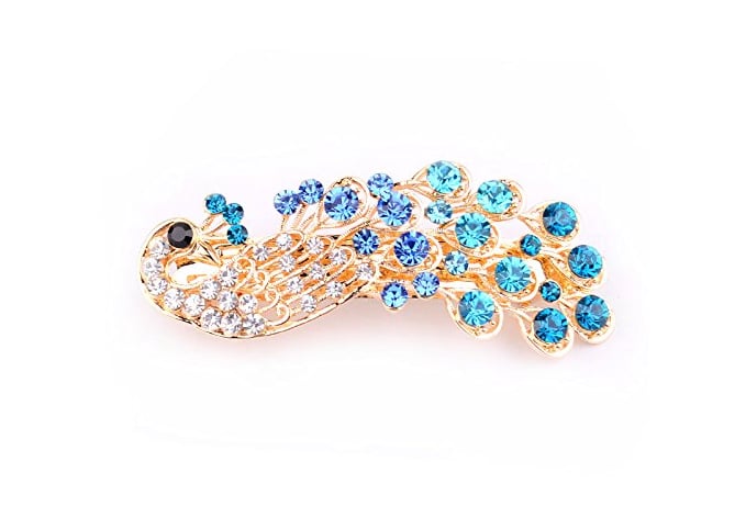 Bemaystar Women's Vintage Crystal Peacock Hair Clip Head Wear ($2)