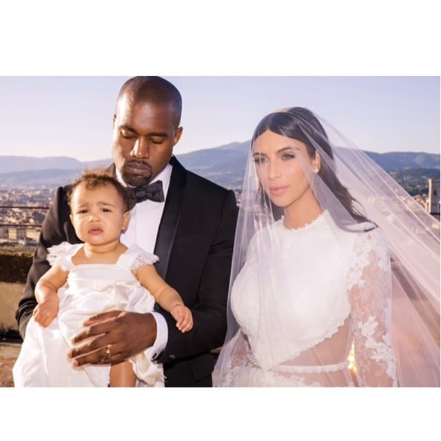 Kim Kardashian shared a sweet wedding photo of her family at her wedding to Kanye West.
Source: Instagram user kimkardashian