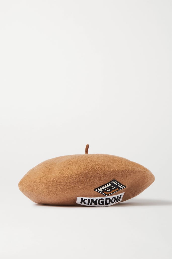 Burberry Camel Appliquéd Merino Wool Felt Beret