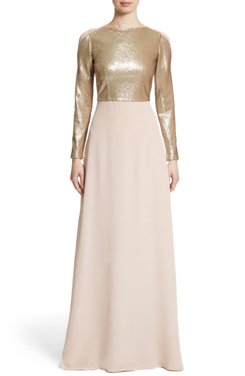 Carolina Herrera Silk Sequin Gown