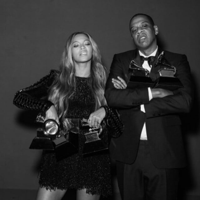 Beyonce and Jay Z Backstage at the Grammys 2015