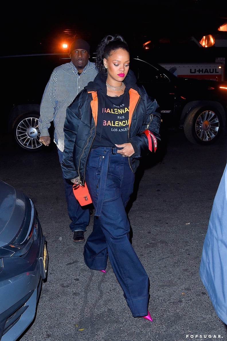 She Wore the Same Ring With a Balenciaga Tee, Puffer Coat, and Denim Trousers Days Later