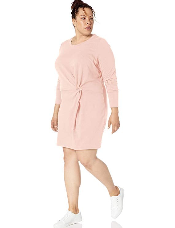 Core 10 Soft Cotton Modal Fleece Twist Sweatshirt Travel Dress