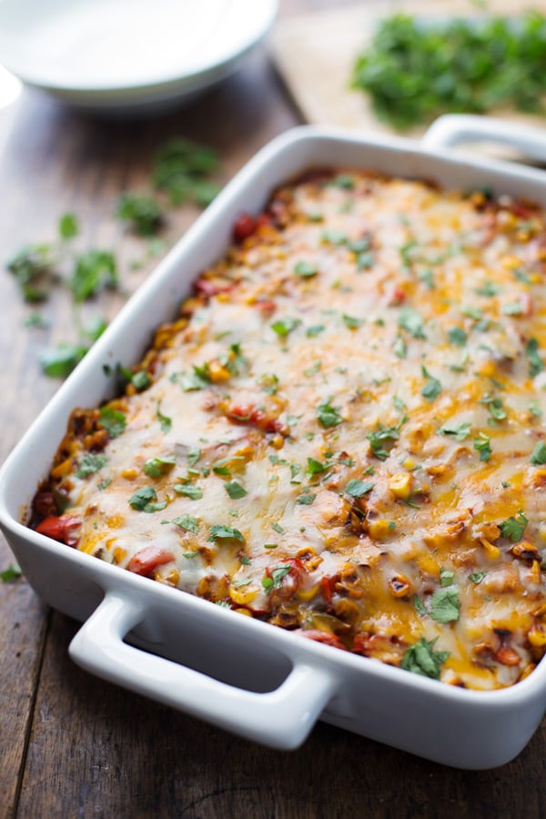 Healthy Mexican Casserole With Roasted Corn and Peppers | Summer ...