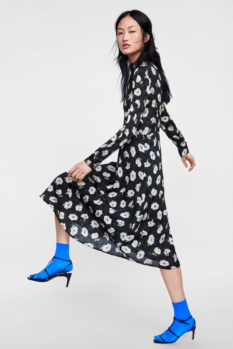 Zara Printed Jacquard Dress