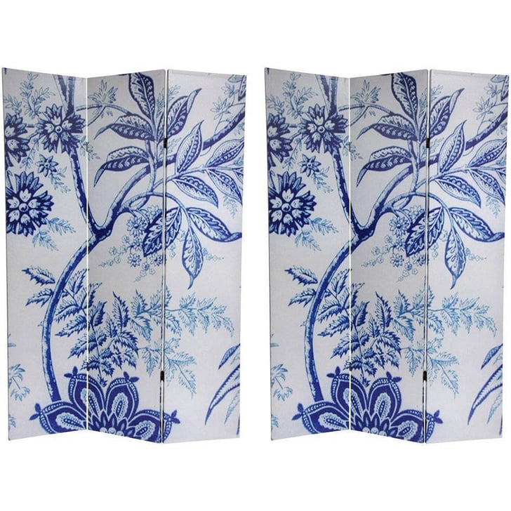 Handmade Canvas Blue Floral Room Divider Shop Wedgewood Blue Home