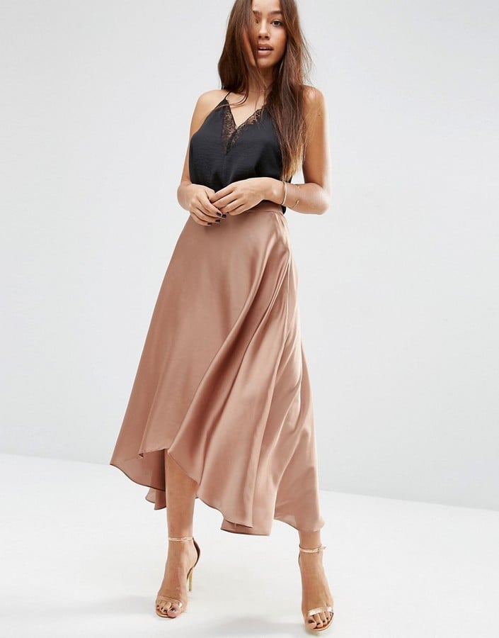 ASOS Midi Satin Skirt