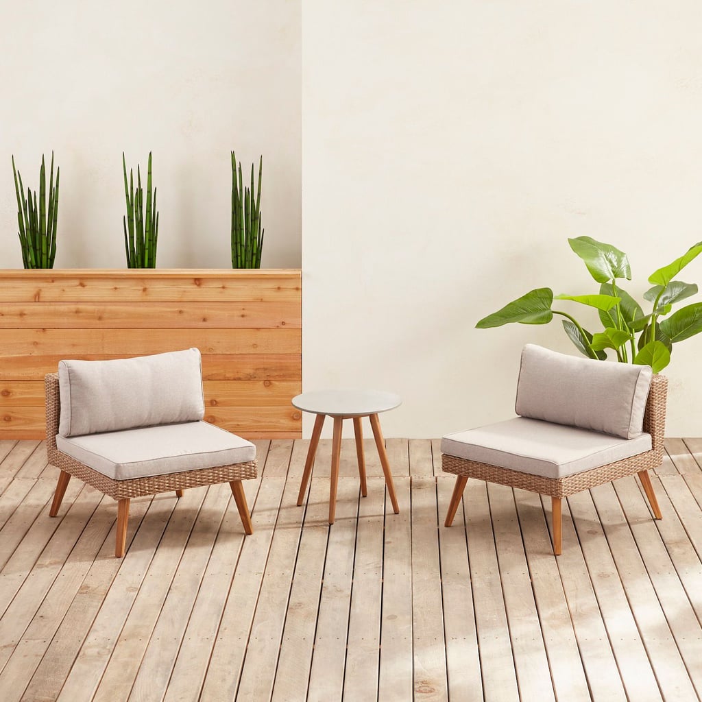 Bari Sand Armless Chair & Side Table Collection