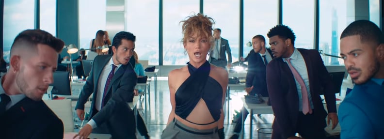 Jennifer Lopez Wearing a Mirror Palais Halter Top