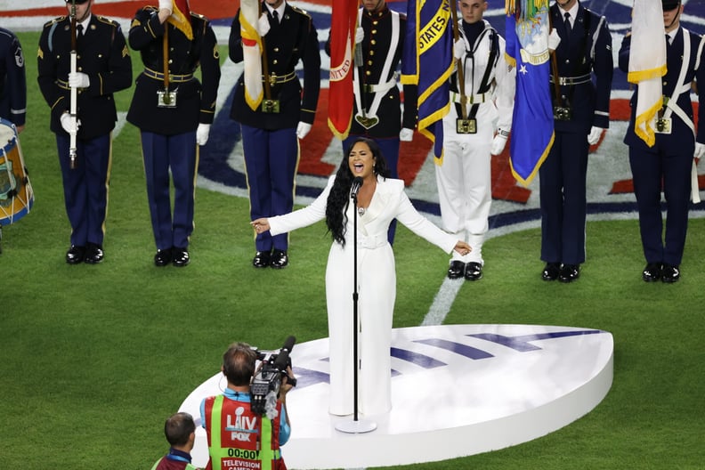 Demi Lovato Singing the National Anthem at Super Bowl 54