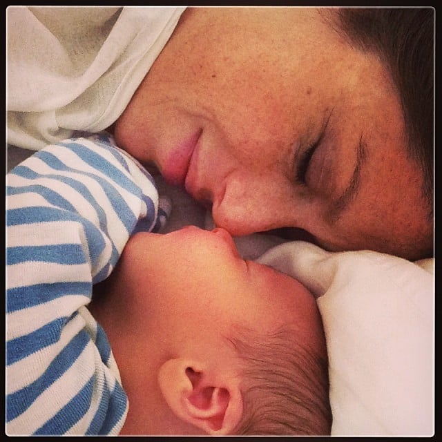 Soleil Moon Frye gave eskimo kisses to the newest addition to her family, baby boy Lyric.
Source: Instagram user moonfrye