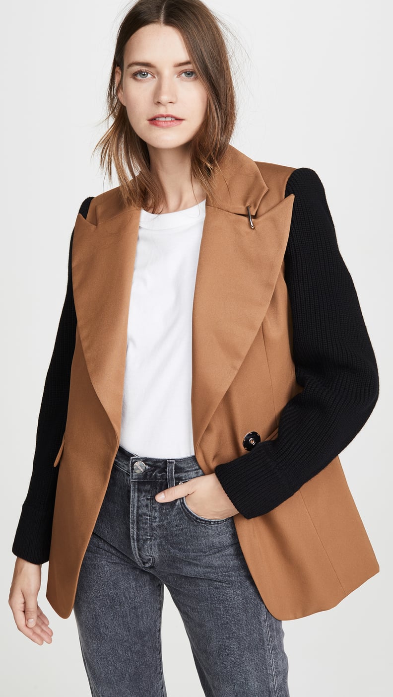 Tibi Long Peaked Lapel Blazer