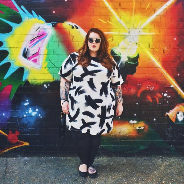 A Graphic-Print Shift Dress