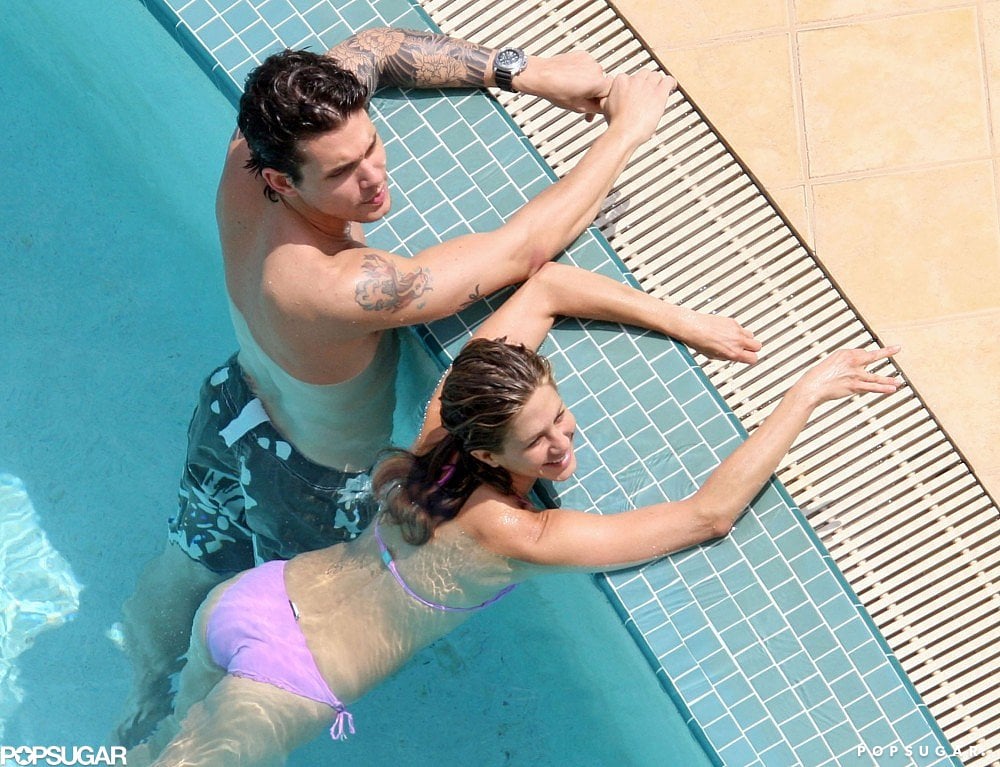 Jennifer floated in the pool alongside then-boyfriend John Mayer in May 2010. Jennifer floated in the pool alongside then-boyfriend John Mayer in May 2010.